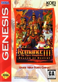 Romance of the Three Kingdoms III JP Sega Mega Drive JP box art